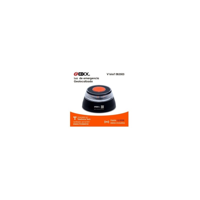Luz Emergencia V16 Ebox EB2503 Baliza coche Homologada DGT Geolocalizada IoT Base Magnética